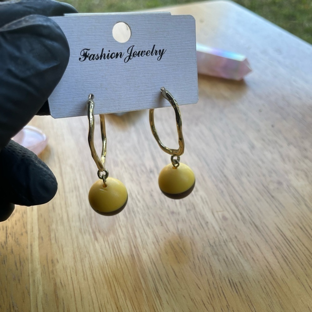 Fashion Jewelry Two Tone Ball Drop Earrings